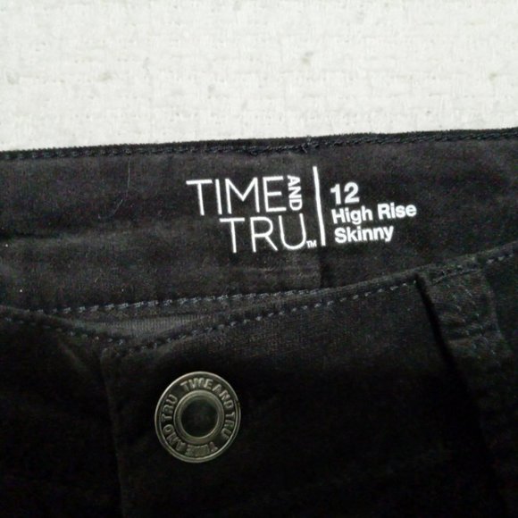 Time And Tru Velvet High Rise Fitted Pants - Picture 5 of 8